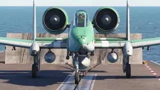 This is Crazy Skill! A-10C Thunderbolt Warthog Takeoff Without Catapult from Aircraft Carrier
