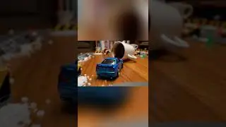 Toy car drifting on a track built on a table #ToyCarDrift