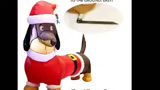 5ft Long Wiener Dog Self-Inflatable with Suit Perfect for Dachshund Blow Up Yard Decoration