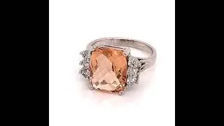 DIAMOND MORGANITE RING SIZE 7.25 14K GOLD 5.60 TCW CERTIFIED $5,950 120600
