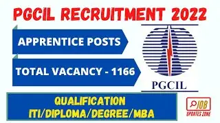 PGCIL APPRENTICE Recruitment 2022 | Powergrid Recruitment 2022 | Total Vacancy 1166 🔥🔥😍😍