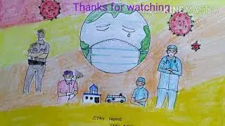 Corona virus art to support the doctor and police and their employees