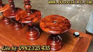 So sánh báo giá cặp chân đèn thờ bằng gỗ hương gia lai cao 50cm 60cm
