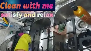 Satisfying Cleaning of Cast Iron Stove Grates | ASMR Kitchen Reset 🧽🔥