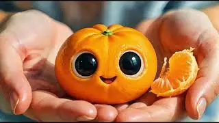 Cute Talking Orange | Adorable Animation​Mandarin Orange Eating 🍊