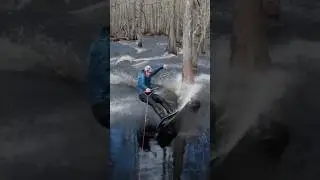Swamp carves go hard 🐊🕸️ #wakeboarding #swamp #surf #florida
