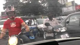 Me trying to be inconspicuous riding in Chennai