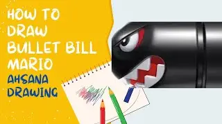 HOW TO DRAW BULLET BILL MARIO BROS #drawingtutorial #bulletbill #mariobros #easydrawing #forkids
