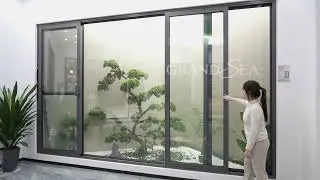 Ultimate elegance: discover the large black high-end broken bridge aluminum sliding window