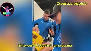 Franco Colapinto Haciendo Probar Alfajores a todo el Equipo Alpine (Subtitulado). F1 radio