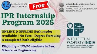 IPR Internship Program 2025 | Online & Offline | No Fees | UG/PG Eligible