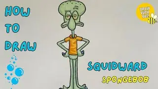 How to draw Squidward from SpongeBob | Easy step-by-step drawing ✍️ @DrawwithBee 