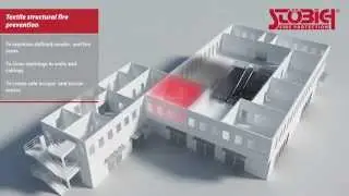 Textile fire and smoke curtains made by St&ouml;bich