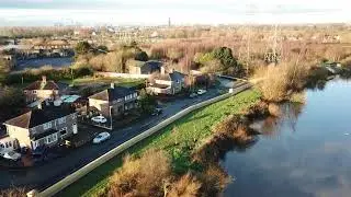 Drone footage of Warrington&rsquo;s &pound;34 million flood defence scheme