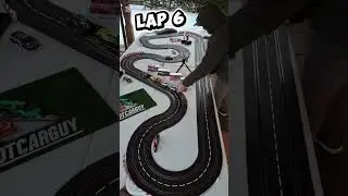 6 машинок, 1 победитель, цифровые гонки на моделях автомобилей #slotcars #slotcarracing