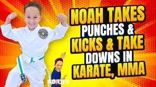 Noah takes punches & kicks & take downs in Karate, Jiu Jitsu, and MMA, in these clips from classes