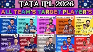 IPL 2026 All Team's Targets 🎯 Player's List