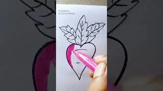 Easy Beetroot Drawing with Marker Colors #rongdhonuartanddrawing #drawing #shorts