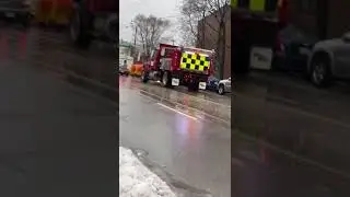 Snow plowing putting salt on the street #shorts