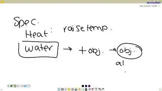 b) Explain why the specific heat of the water + object, ccombined, is different to that of water al&hellip;