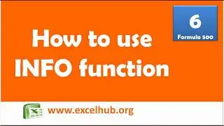 How to use INFO function in excel