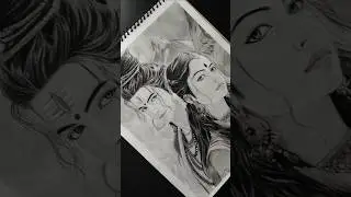 Bhagwan Shiv and Mata Parvati Drawing 🙏🏻 Part 2 #drawing #realisticdrawing #art #realistic #sketch