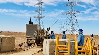 Conductor stringing for quad bundle, 380kV line #community