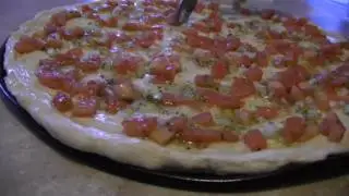 The Pizza Artist makes bruschetta pizza with Mrs.Pizza Artist