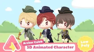 [UNITY ASSETS] 3D Chibi Archer Caleb | Animated Low-Poly Game Character|