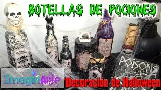 MANUALIDAD HALLOWEEN DIY- TUTORIAL PARA DECORACIÓN. BOTELLAS DE POCIONES
