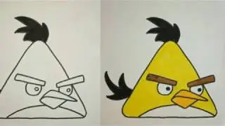 How to draw the yellow angry bird step by step 😀