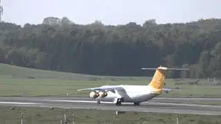 BAe Avro RJ100 [Malm&ouml; Aviation] {SE-DST} Takeoff @ Hamburg Airport (EDDH)