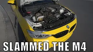 SLAMMING MY BIG SINGLE TURBO M4! COILOVER ADJUSTMENT, LOWERING RIDE HEIGHT.