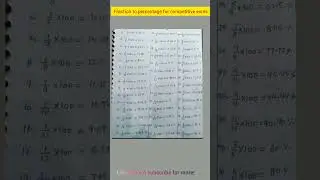 Fraction to percentage| fraction to Percentage for all competitive exams #fractions #ibps#sbi #ssc