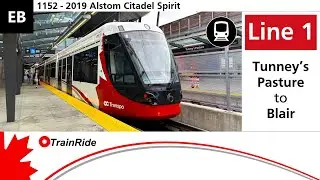 Line 1 Tunney's Pasture to Blair [Pre Line 2 & 4] | OC Transpo LRT 2019 Alstom Citadis Spirit - 1152