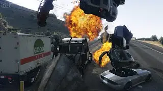 GTA 5 EXTREME PHANTOM WEDGE CRASHES - GTA 5 IMPACTS/EXPLOSIONS COMPILATION