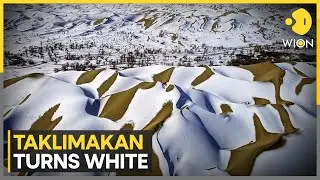 China: Rare Snow Turns Taklimakan Desert Into Winter Wonderland | WION NEWS