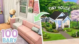 100 Baby Challenge Tiny House 🍼 // The Sims 4 Speed Build