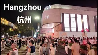 Hangzhou City West Lake Walk 4K｜Shopping Street｜Longxiang Bridge｜Wulin Night Market｜West Lake Scenic