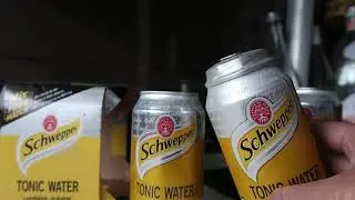 TONIC WATER Can Blows up In FREEZER without explosion Schweppes 罐庒玉泉湯力水 結冰凝固而沒有破損 Frozen soda