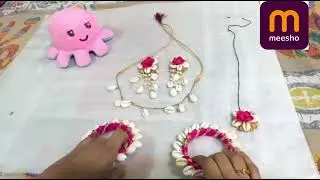 Handmade Cowrie Shell Jewellery Set | Perfect for Haldi & Mehendi Look #meesho #meeshoproduct