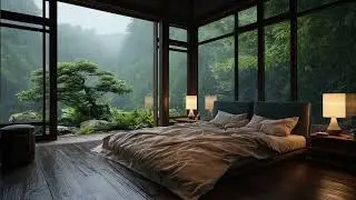 Deep Relaxing Rain 🌧️ Cozy Wood Cabin with Hanging Light Sounds for Sleep