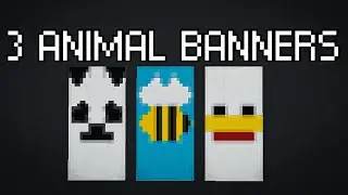 Minecraft : 3 Animal Banner Designs #5 | Tutorial