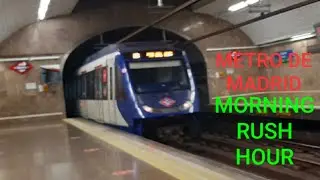 MORNING RUSH HOUR TO WORK, METRO DE MADRID, LINE 10 FROM PLAZA DE ESPA&Ntilde;A #metrodemadrid #train