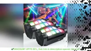 Fieryzeal 2PCS Mini LED Spider Beam Stage Lighting 8x10W RGBW Moving Head Light DMX 512 Spider Light