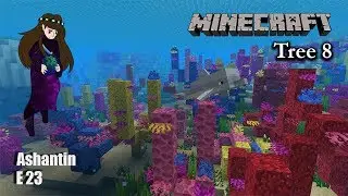 Minecraft Aquatic Update Tree 8 E23 Dropshaft & Building with Sandstone