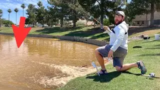 Crazy Golf Course SPILLWAY is LOADED with Fish! (Pond Fishing)
