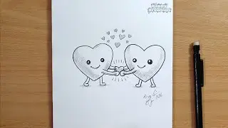 Drawing Two Hearts in Love | Easy Valentine&rsquo;s Day Sketch