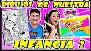 DIBUJOS DE MI INFANCIA CHALLENGE 2 parte Vlog Retos Divertidos rotuladores challenge