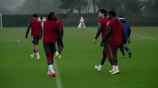 Madueke steals the show at Arsenal training ahead of Inter clash.
